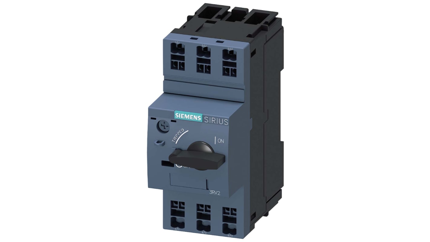Interruttore automatico del motore Siemens 3RV2411-1AA20, corrente nominale 1,1-1,6 A, montaggio su guide 35mm, classe 10.