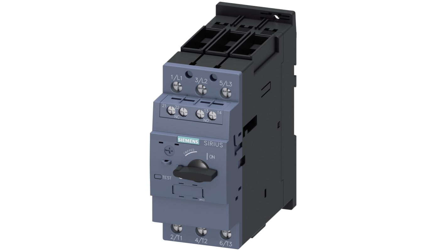 Interruttore automatico del motore Siemens 3RV2031-4UA15, 32-40 A, montaggio su guida 35 mm, temperatura operativa -20 a 60 °C.