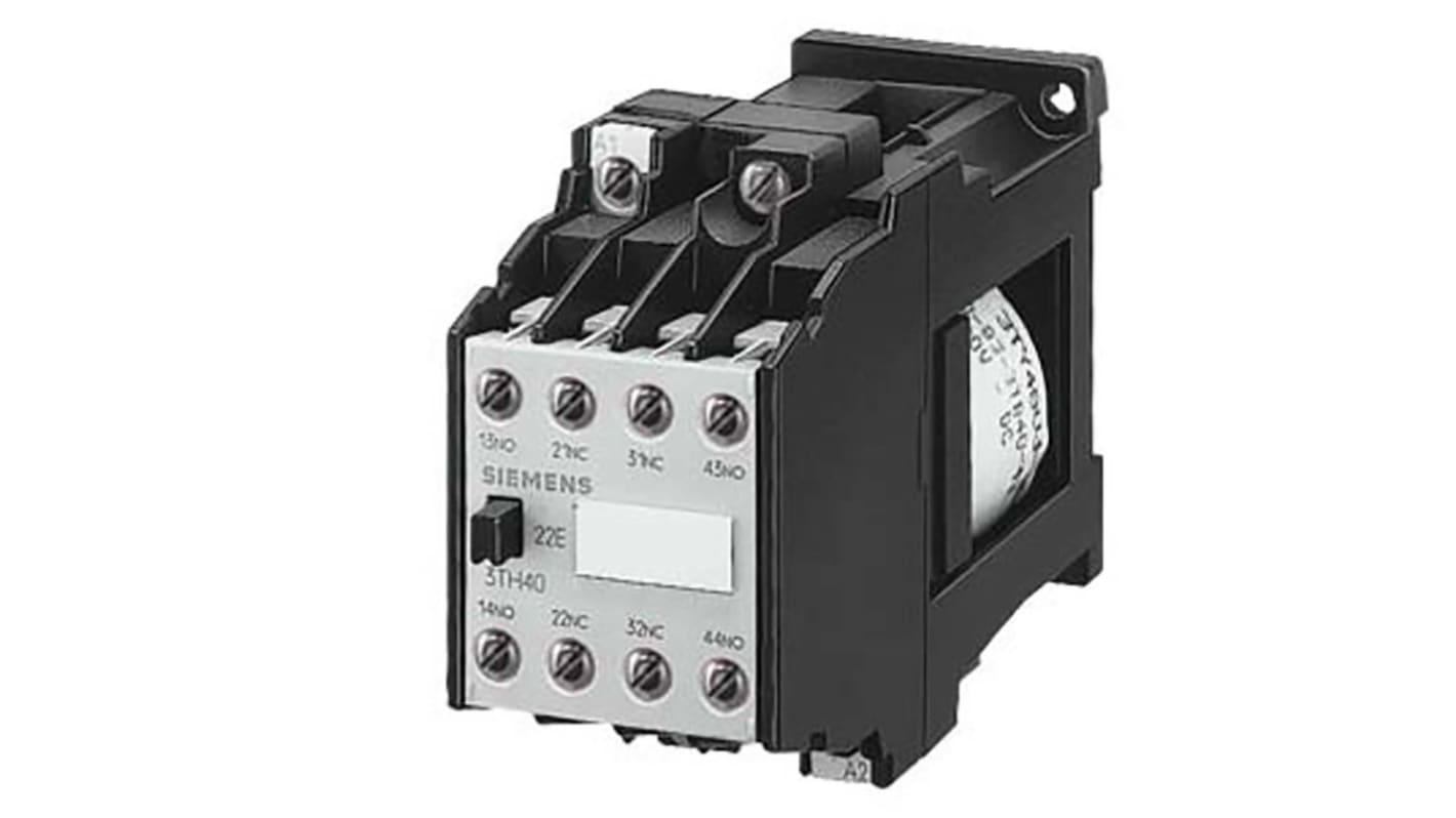 Relè contattore Siemens 3TH4253-5KB4, 10 A, 24 V c.c., 5 contatti normalmente aperti, 3 normalmente chiusi, montaggio a vite.