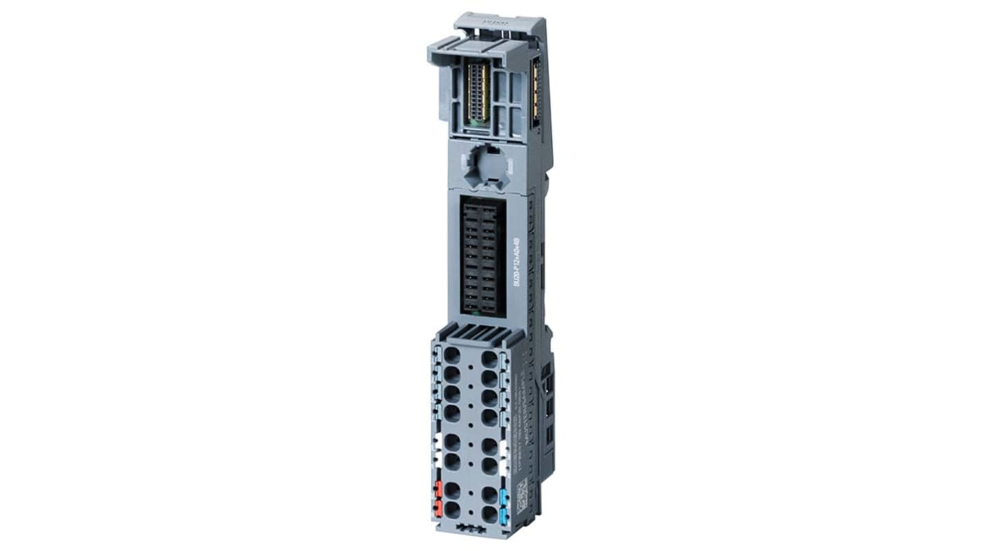 Base Siemens ET 200SP B1 BU20-P12+A0+4B per conduttori da 0.14mm² a 2.5mm². Codice costruttore: 6ES7193-6BP20-0BB1. Ideale per sistema SIMATIC ET 200SP.