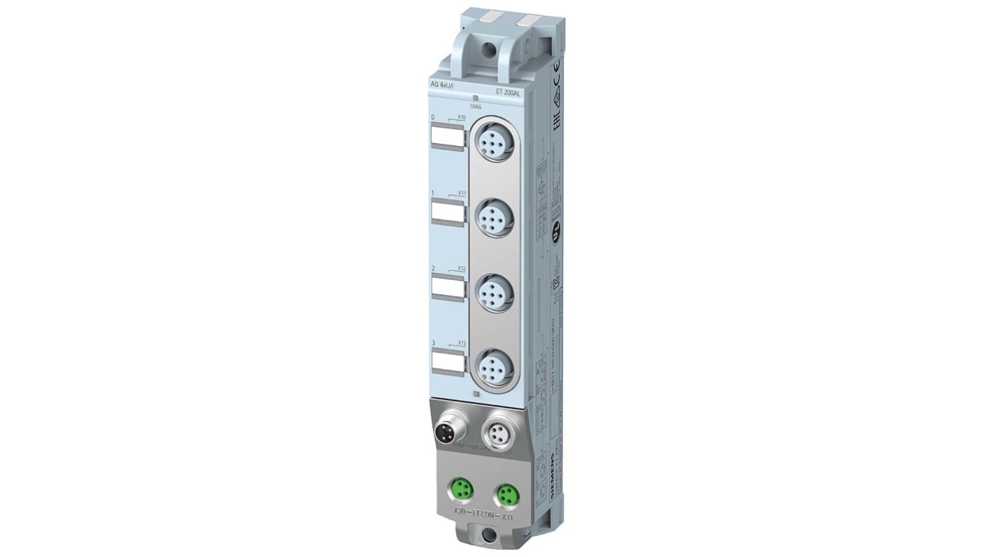 Modulo I/O PLC Siemens 6ES7145-5ND00-0BA0, SIMATIC ET 200AL, IP67, dimensioni 159 x 30 x 40 mm, corrente di uscita 4 A.
