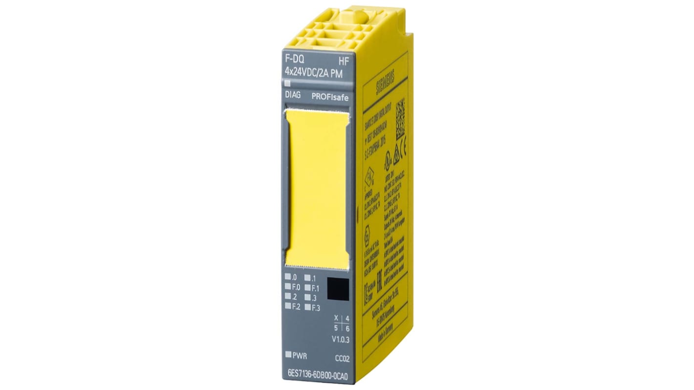 Modulo I/O PLC Siemens 6ES7136-6DB00-0CA0 con 4 uscite digitali, protezione cortocircuiti e ampia gamma di temperature. Ideale per automazione industriale.