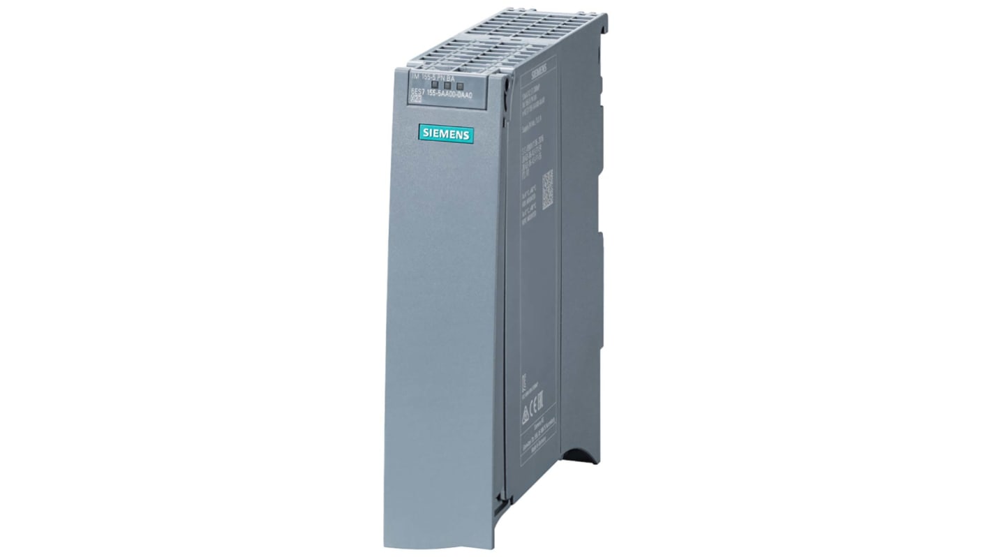 Modulo I/O PLC Siemens 6ES7155-5AA00-0AA0, interfaccia IM 155-5 PN BA, dimensioni 147 x 35 x 129 mm, supporta 12 moduli.