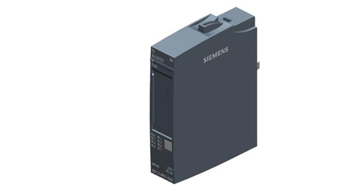 Modulo I/O digitale Siemens 8x 24V DC Basic - Serie SIMATIC ET 200SP. Codice costruttore 6ES7131-6BF01-0AA0. Funzione diagnostica, operatività -30°C a 60°C. Peso 28 g. Ideale per installazioni orizzontali e verticali.