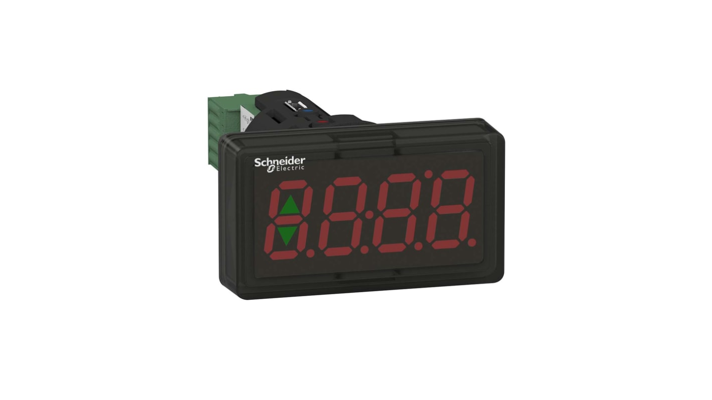 Misuratore digitale multifunzione da pannello Schneider Electric XBH1AA0R4, IP65, display LED rosso, dimensioni 29.5x51.5 mm.