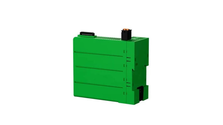 Accoppiatore bus Schneider Electric TPRBCPFN per TeSys Island, 24 V, montaggio su guida DIN, dimensioni 50 x 118 x 114 mm.