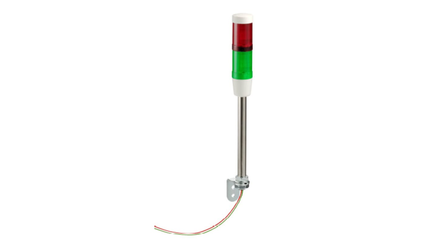 Torretta di segnalazione Schneider Electric XVMB1RG, 24 V, elementi luminosi Rosso/Verde, alluminio, IP42.