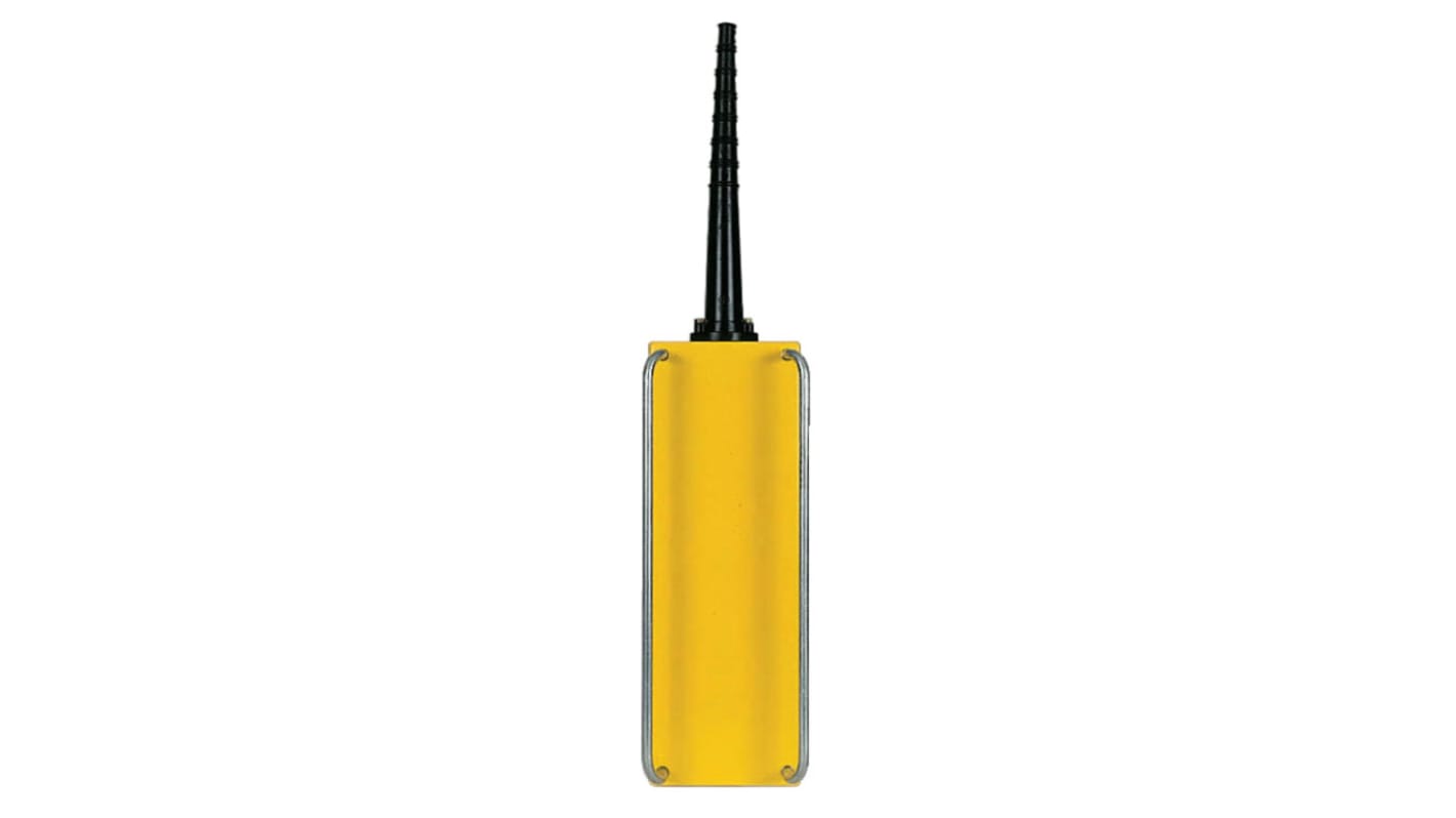 Contenitore pulsantiera Schneider Electric XACF0011, in GRP giallo, IP65, dimensioni 98 mm, per uso in ambienti da -25 a +70 °C.