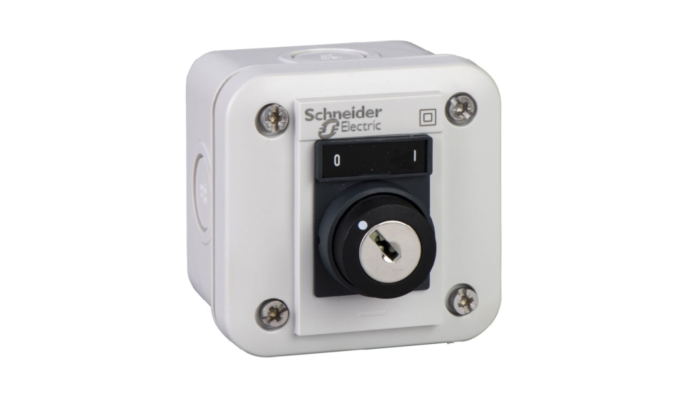 Pulsante di controllo Schneider Electric XALE1441, con selettore a chiave, protezione IP54, diametro foro 22mm.