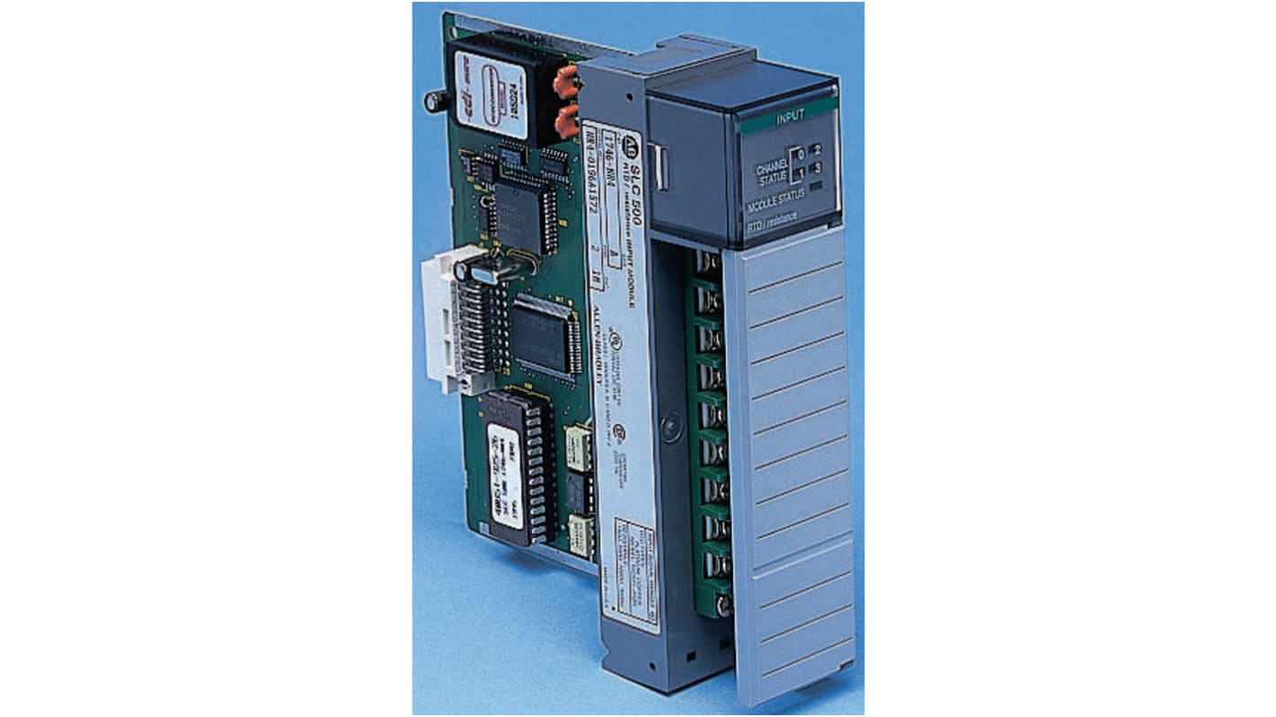 Modulo I/O Allen Bradley 1746-NR8 per SLC 500, 8 ingressi configurabili, risoluzione 16 bit, temperatura operativa fino a +60°C.