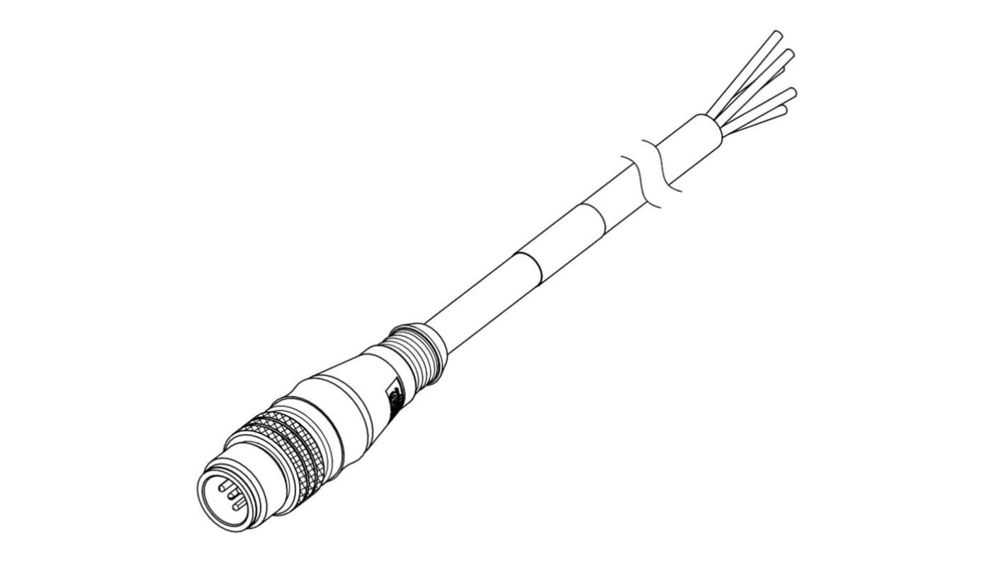 Cavo sensore/attuatore Molex 1200658732, 4 poli M12 senza terminazione, L. 5m. Cert. RoHS e REACH, LS0H. Ideale per industria.