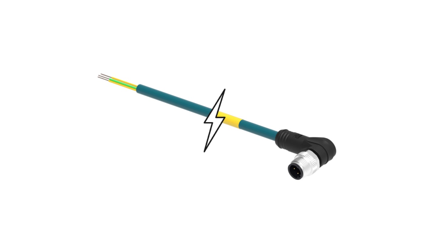 Cavo assemblato Brad from Molex 1201088538, connettore M12 a 4 poli, lunghezza 2 m, protocollo Ethernet, tensione 30V cc.