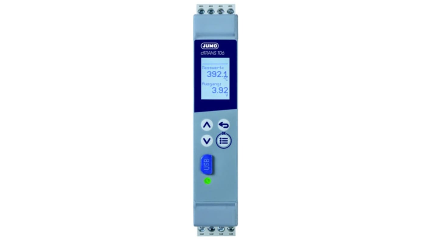 Trasmettitore di temperatura Jumo 707071/8-23/000, ingresso PT100, uscita analogica, alimentazione 110-240 V c.a.
