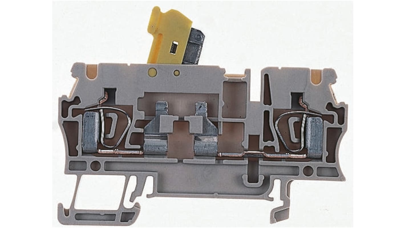 Morsetto sezionatore di prova Weidmüller 1831280000, marrone, singolo livello, 20A. Ideale per isolare circuiti fino a 400V, certificato CSA, UL e ATEX.