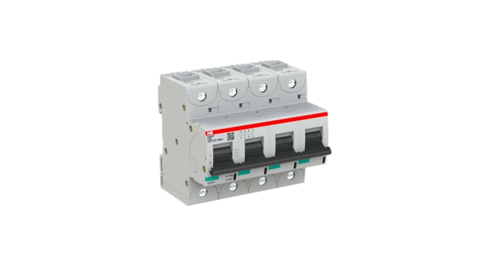 Interruttore magnetotermico ABB 4 poli, 80A, Tipo C, montaggio su guida DIN, grado di protezione IP20, certificato IEC60947-2.