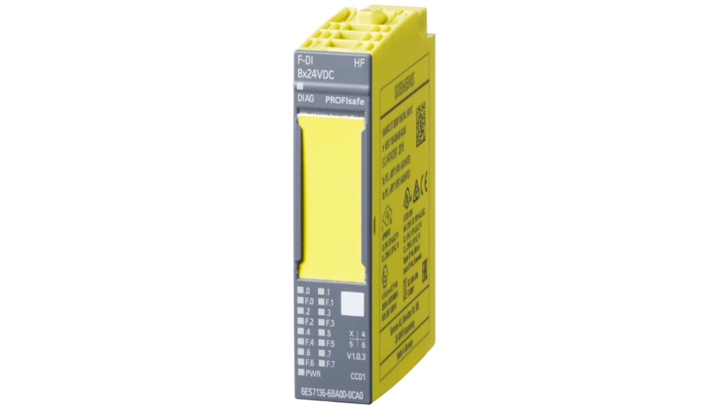 Modulo ingresso digitale Siemens SIMATIC ET 200SP 24V - 6ES7148-4FA00-0AB0, progettato per sistemi automatizzati. Compatibile con CPU SIMATIC S7, offre sicurezza e affidabilità a lungo termine.