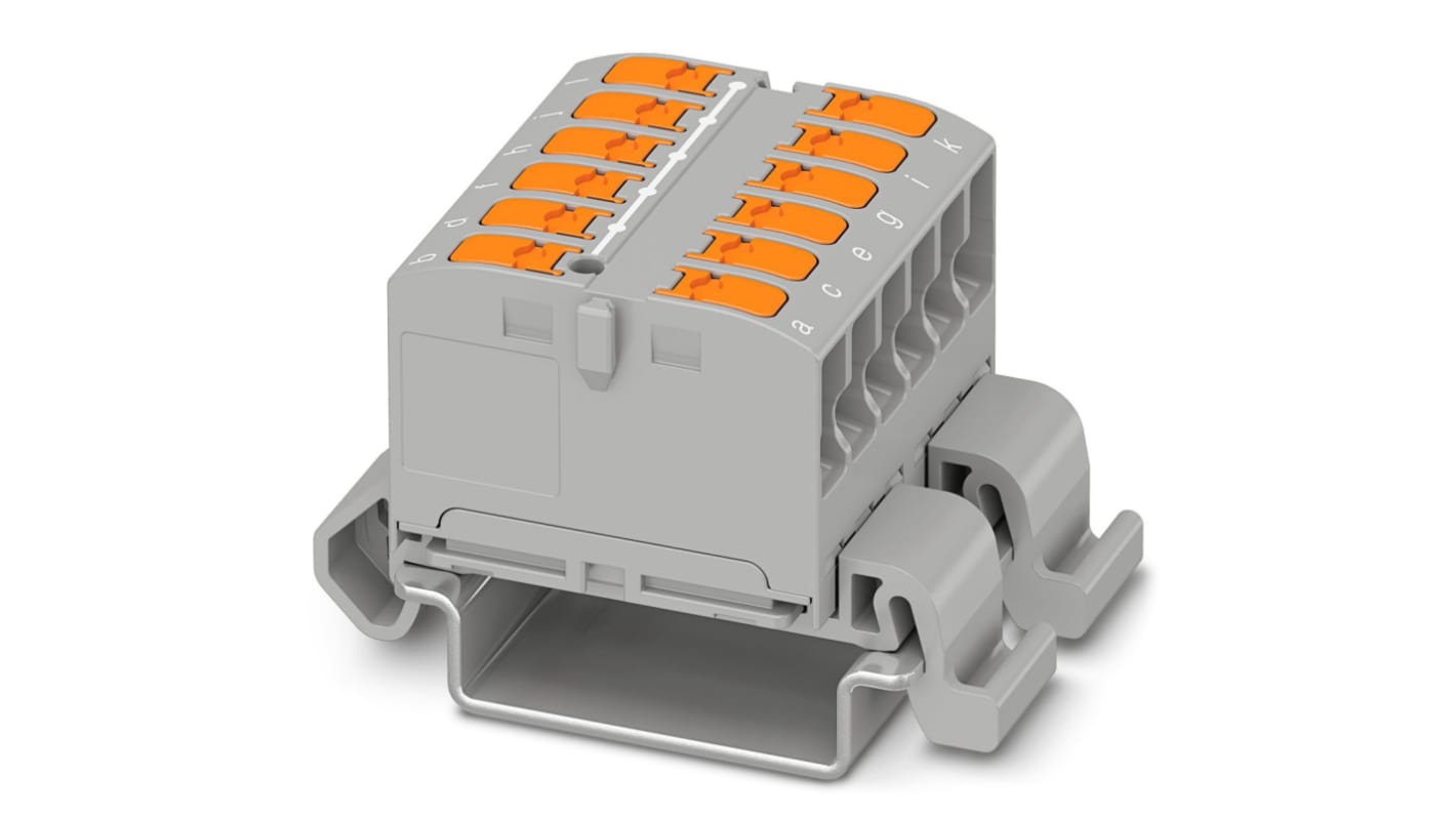 Blocco di distribuzione Phoenix Contact 1019532, 1 via, 690 V, 24 A, montaggio su guida NS 35, custodia in poliammide.