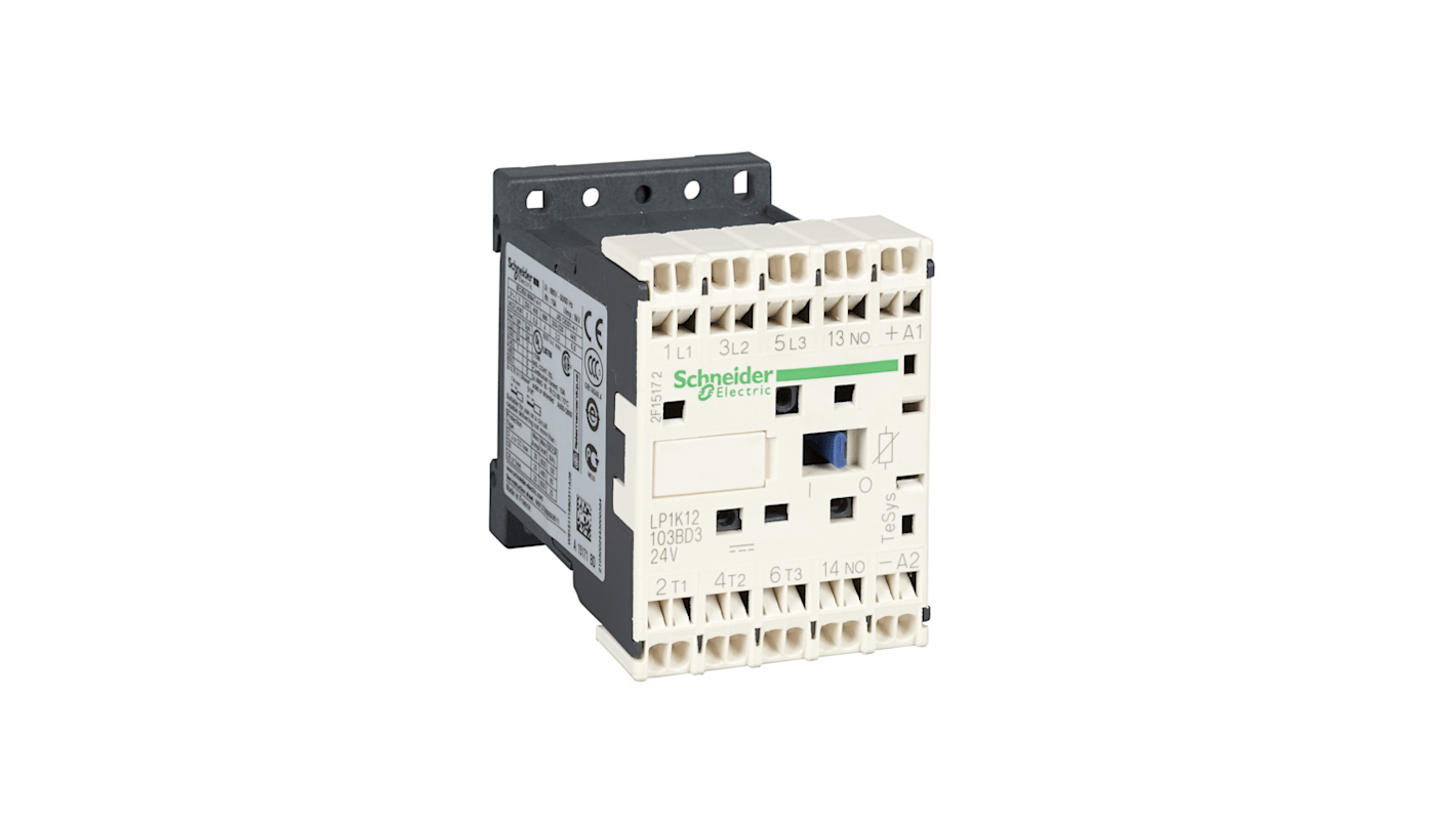 Contattore elettrico Schneider Electric LP4K12103BW3, 3 poli, 12A, RoHS, senza metalli pesanti. Ideale per applicazioni sicure.