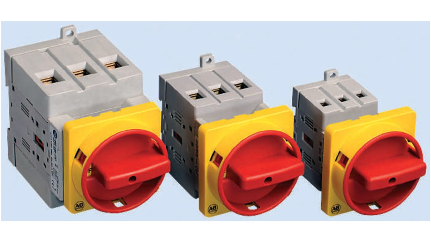 Interruttore di isolamento Allen Bradley 194E, 3 poli, 80A, montaggio a pannello, grado di protezione IP66, dimensioni 144x72x90mm.