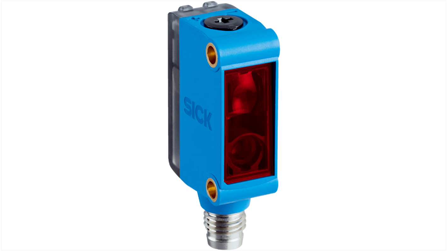 Sensore fotoelettrico rettangolare Sick GE6-P4211S67, rilevamento fino a 10 m, uscita PNP, montaggio filettato, IP67.
