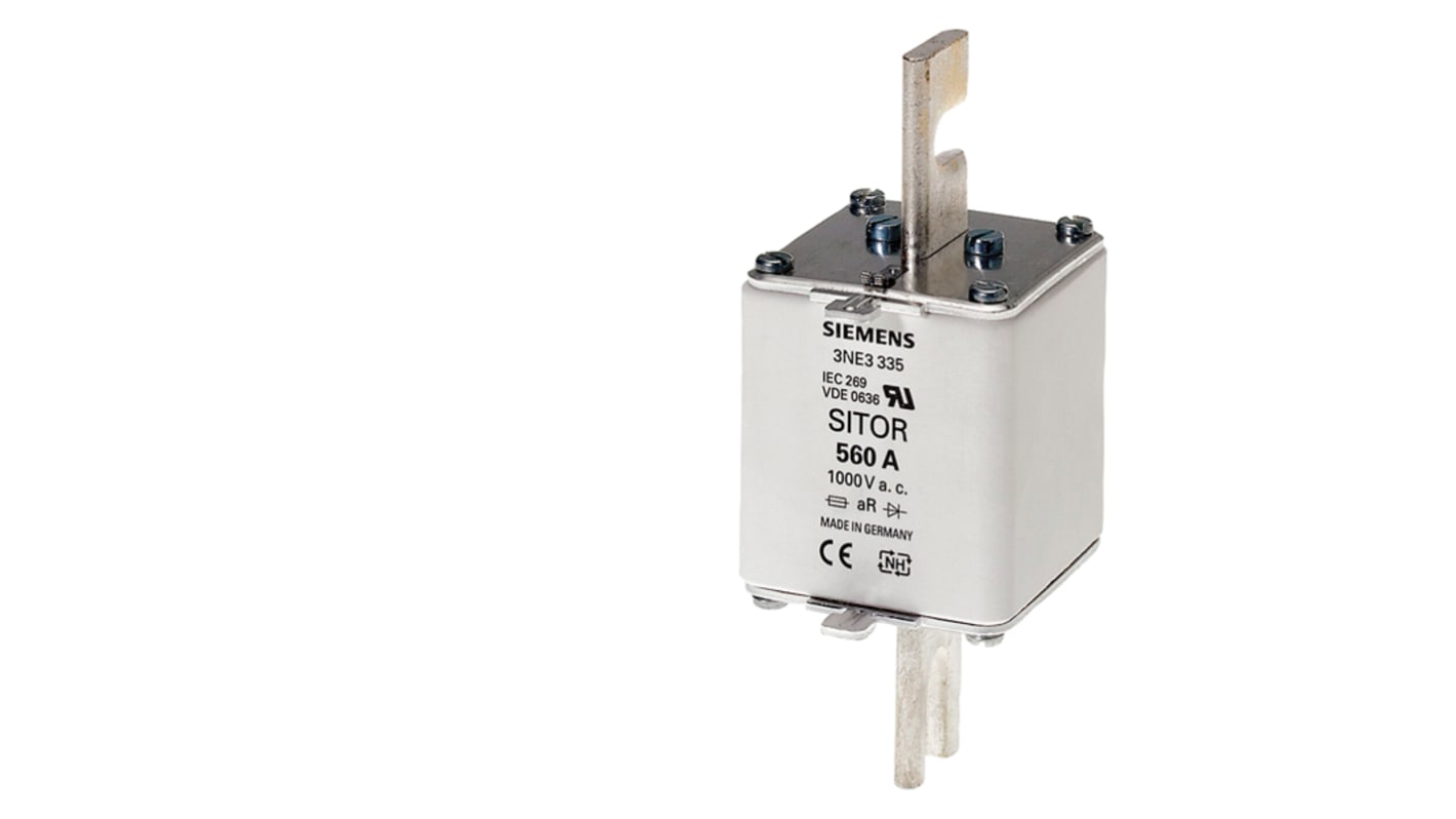Fusibile NH2 Siemens 3NE3335, 560A, 1kV ac, per protezione rapida in applicazioni industriali.