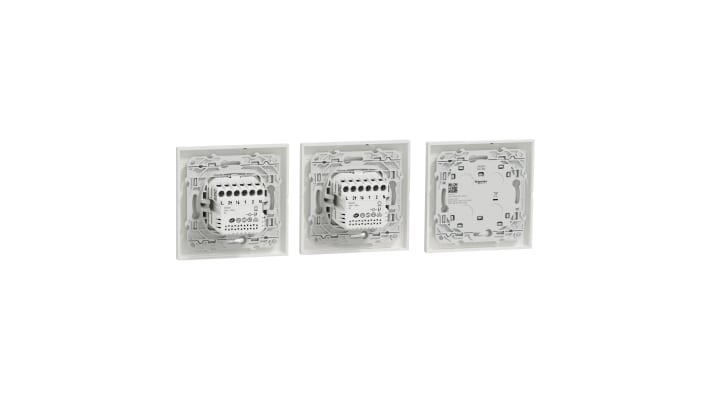 Pulsante Schneider Electric S520567K, 230V ca, IP20, per attuatori ciechi, installazione a parete, kit da tre unità.