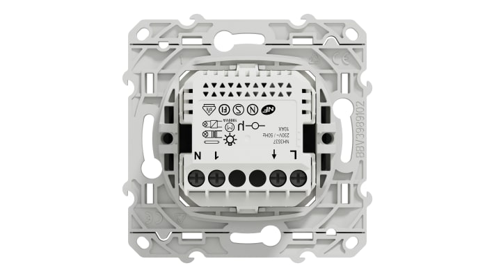 Interruttore a pulsante Schneider Electric S540530W, IP21, 230 V, 10 A, colore antracite, con LED programmabile.
