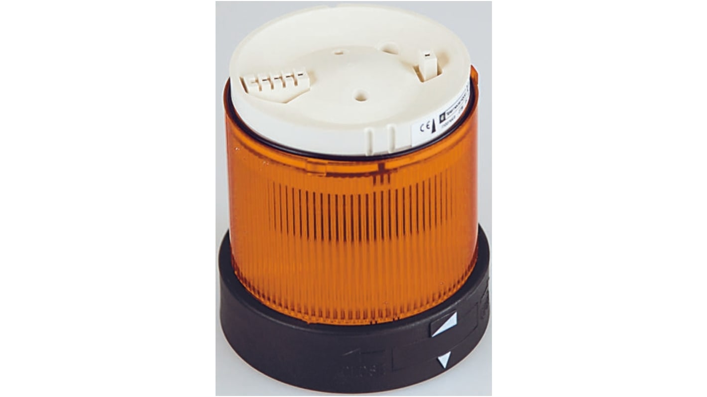 Segnalatore Schneider Electric XVBC5M5 Ambra 230V CA Ø70mm h63mm IP66 LED Protected per ambienti industriali e linee di assemblaggio.