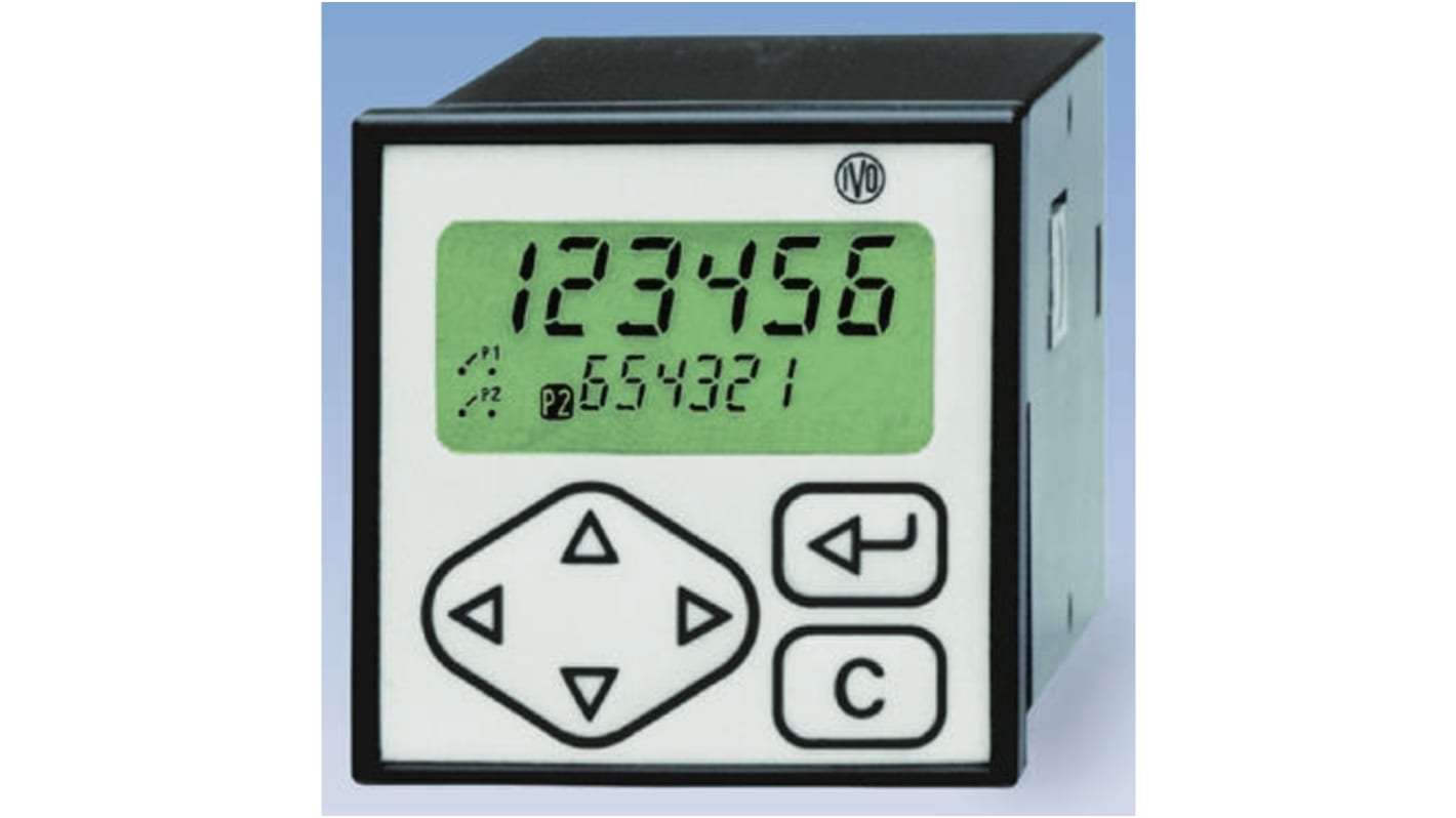 Baumer NE134.011AX01, contatore digitale LCD retroilluminato, montaggio a pannello, intervallo 0.0001-9999.99, peso 150 g.