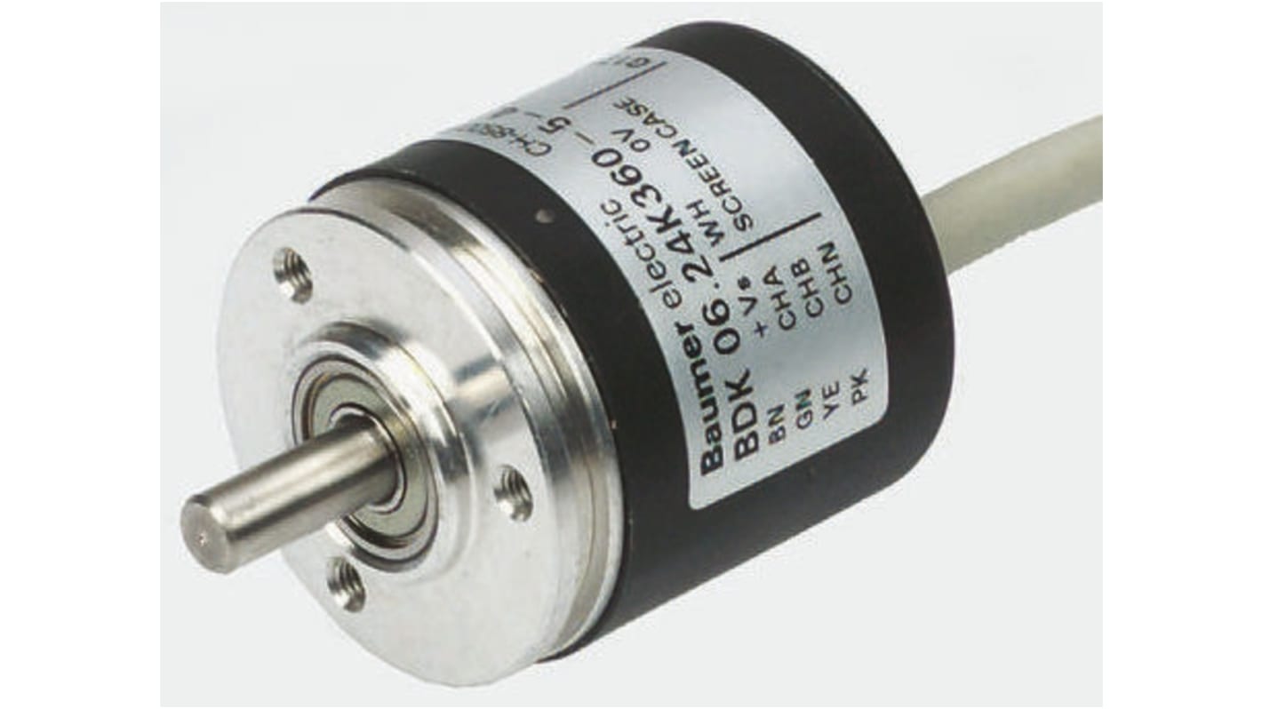 Encoder incrementale Baumer BDK 16.24K100-5-4, 100 impulsi/giro, montaggio a collare, albero 5mm, IP42, 10-30 V c.c.