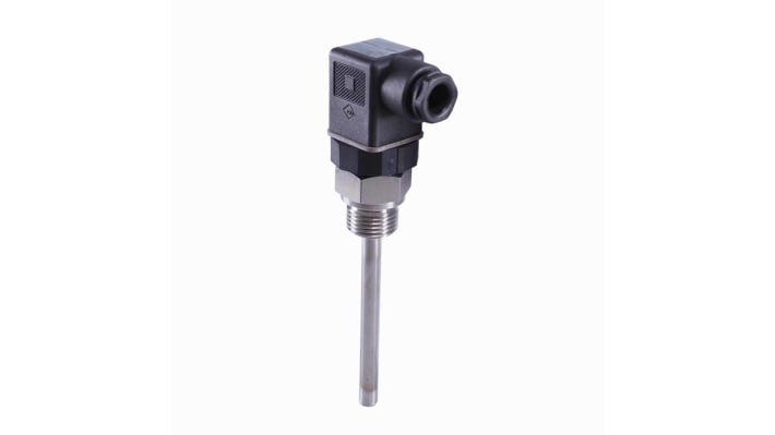 Sensore RTD PT100 Jumo 902044/20-380-1003-1-8-100-104-26/000, sonda in acciaio inox, lunghezza 100 mm, grado di protezione IP65.