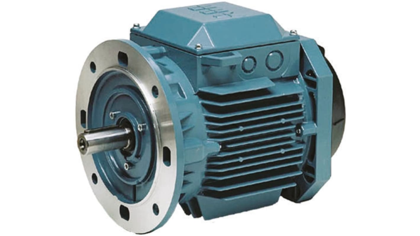 Motore c.a. trifase asincrono ABB 3GAA071 312-BSE, 0,55 kW, montaggio su flangia, dimensioni 239,5 x 160 mm.