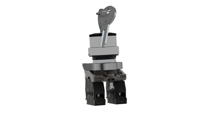 Interruttore a chiave Schneider Electric XB4BG33, 3 posizioni, montaggio a pannello, grado di protezione IP66/IP67/IP69K.