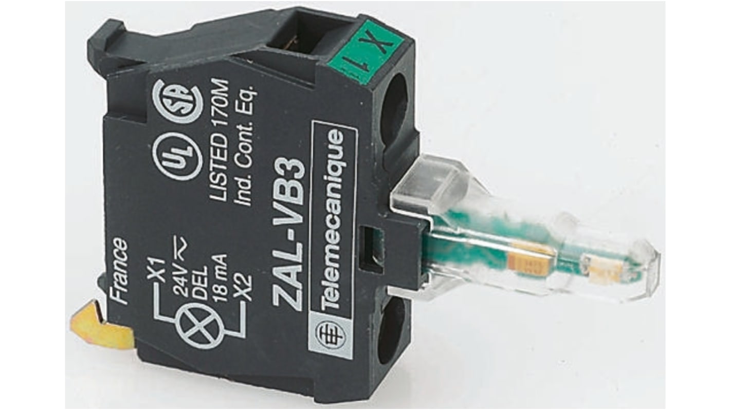 Blocco contatti luminoso Schneider Electric ZALVM1 LED universale Harmony XAL ZALV - 230-240V. Prestazioni elevate per macchinari industriali.