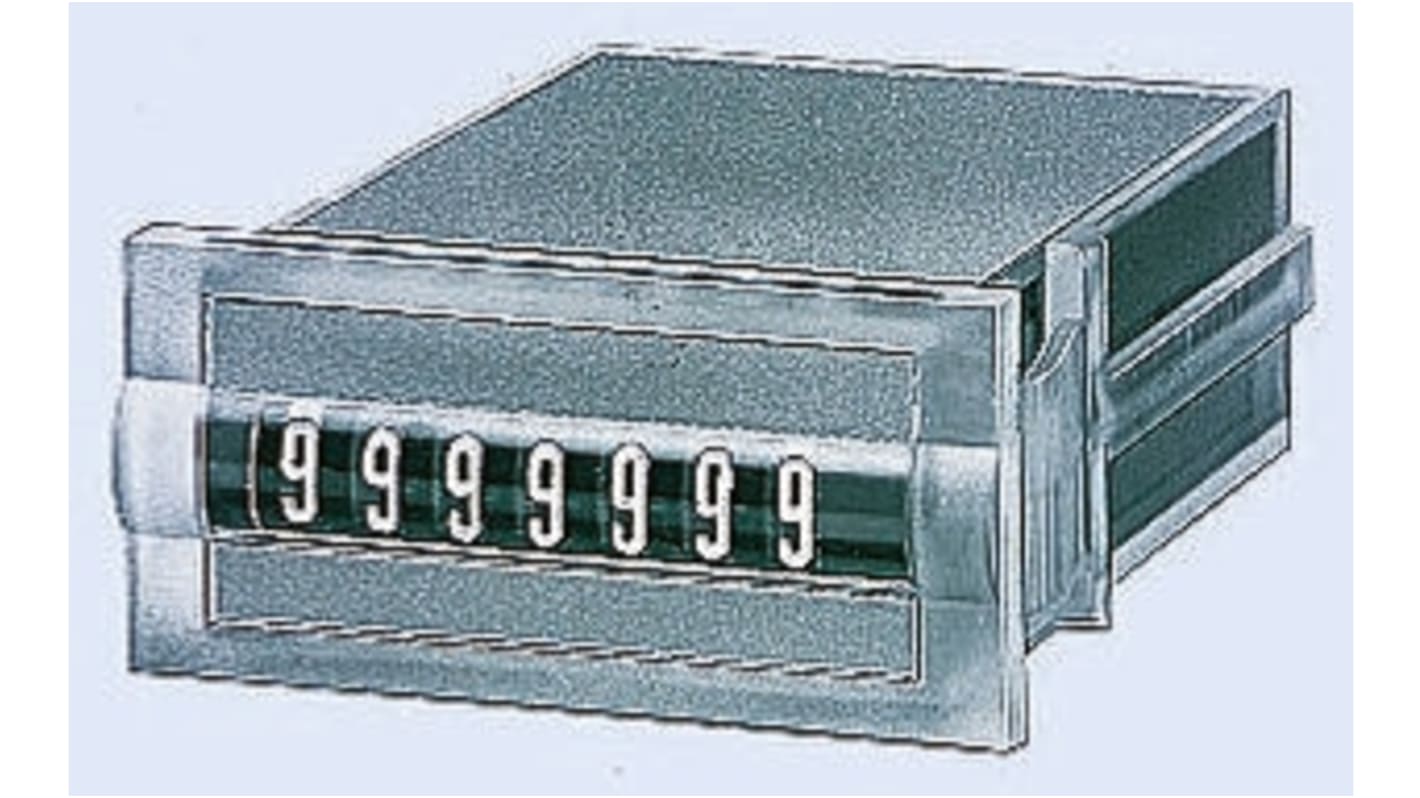 Contatore totale Kübler 1.130.200.054, 7 cifre, 10 Hz, montaggio su circuito stampato, mantiene il conteggio senza alimentazione.