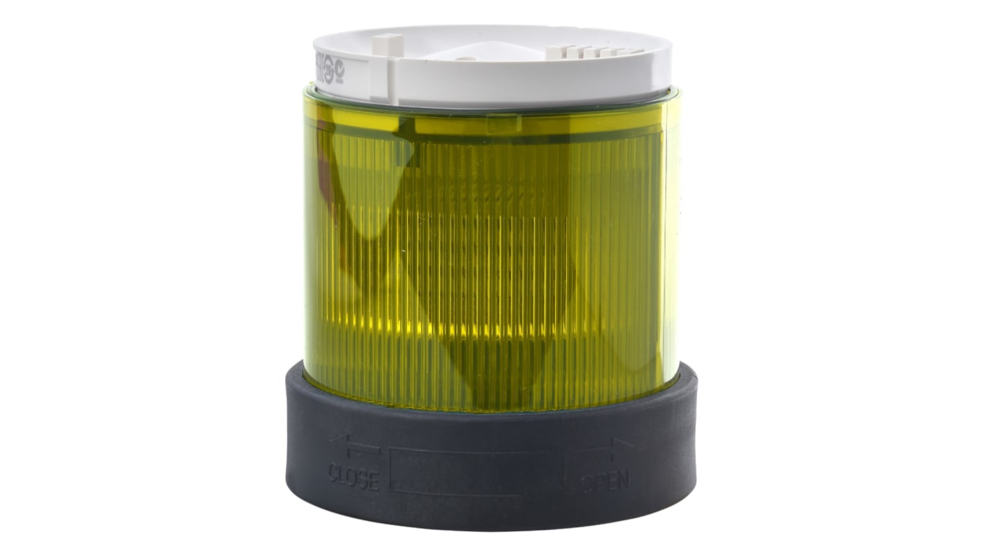 Segnalatore giallo Schneider Electric XVBC2M8, LED, 230 V c.a., IP66, altezza 63 mm, diametro 70 mm, visibilità fino a 50 m.