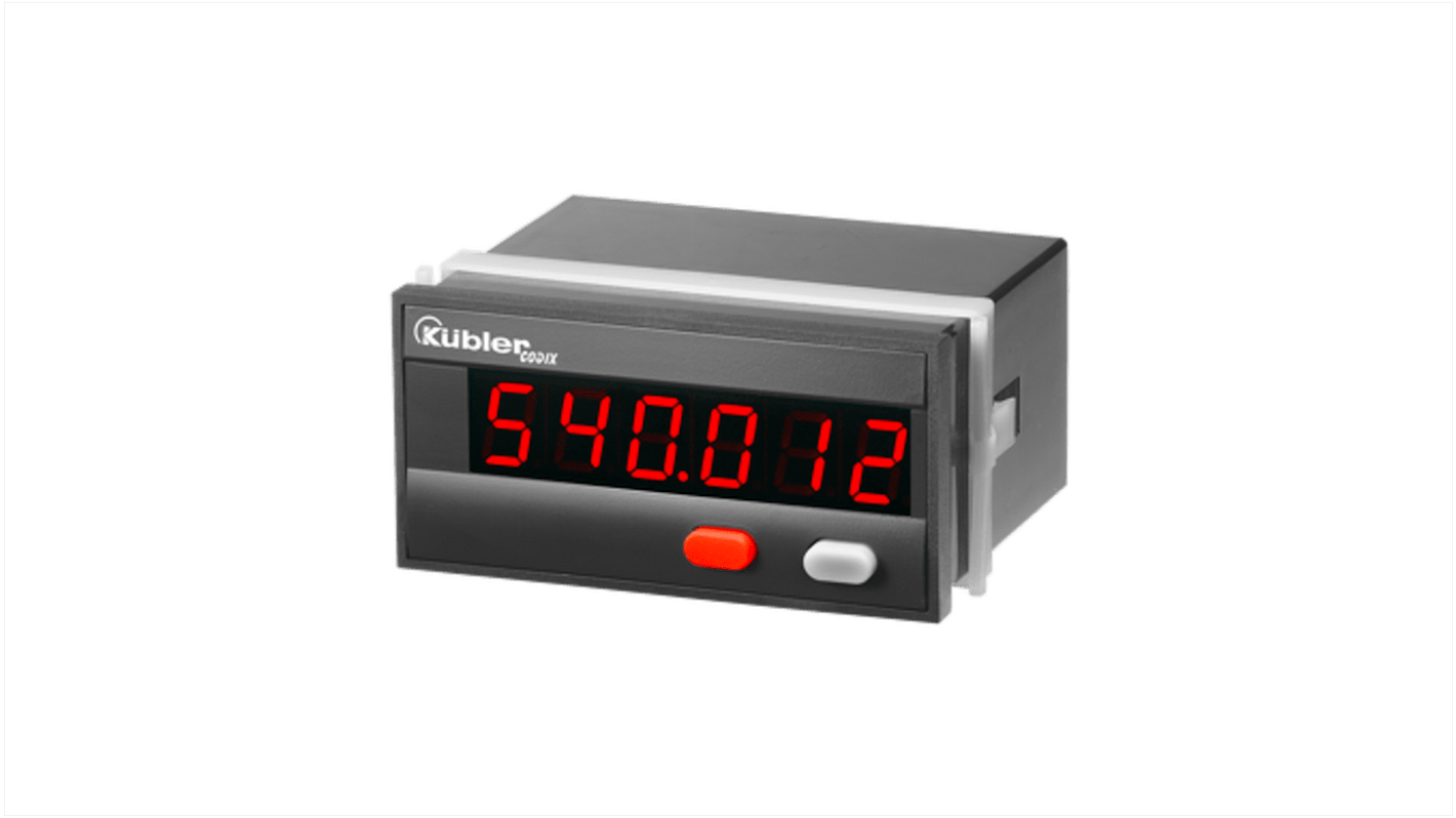 Contatore digitale Kübler 6.540.012.300, LED 6 cifre, montaggio a pannello, alimentazione 10-30 V c.c., IP65.