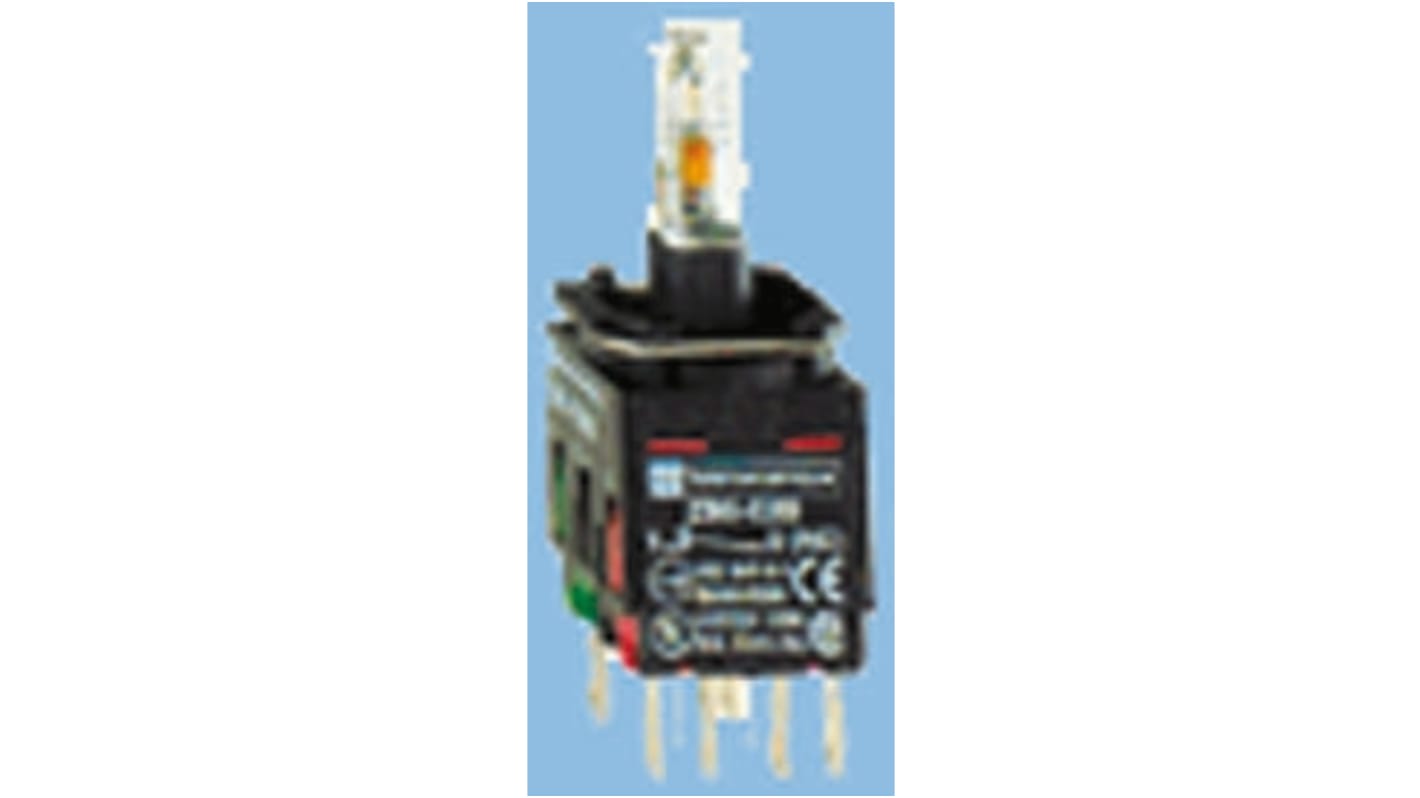 Blocco contatti Schneider Electric ZB6ZB65B con LED blu, 1 NA + 1 NC per Harmony XB6. Tecnologia LED e terminale Faston.
