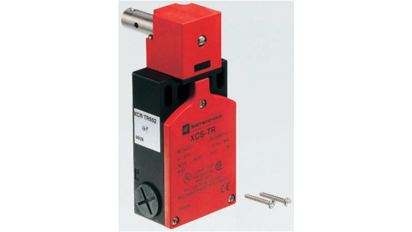 Interruttore di sicurezza a cerniera Telemecanique Sensors XCS, configurazione NA/2NC, corrente 6A, tensione 240V c.a., 250V c.c.