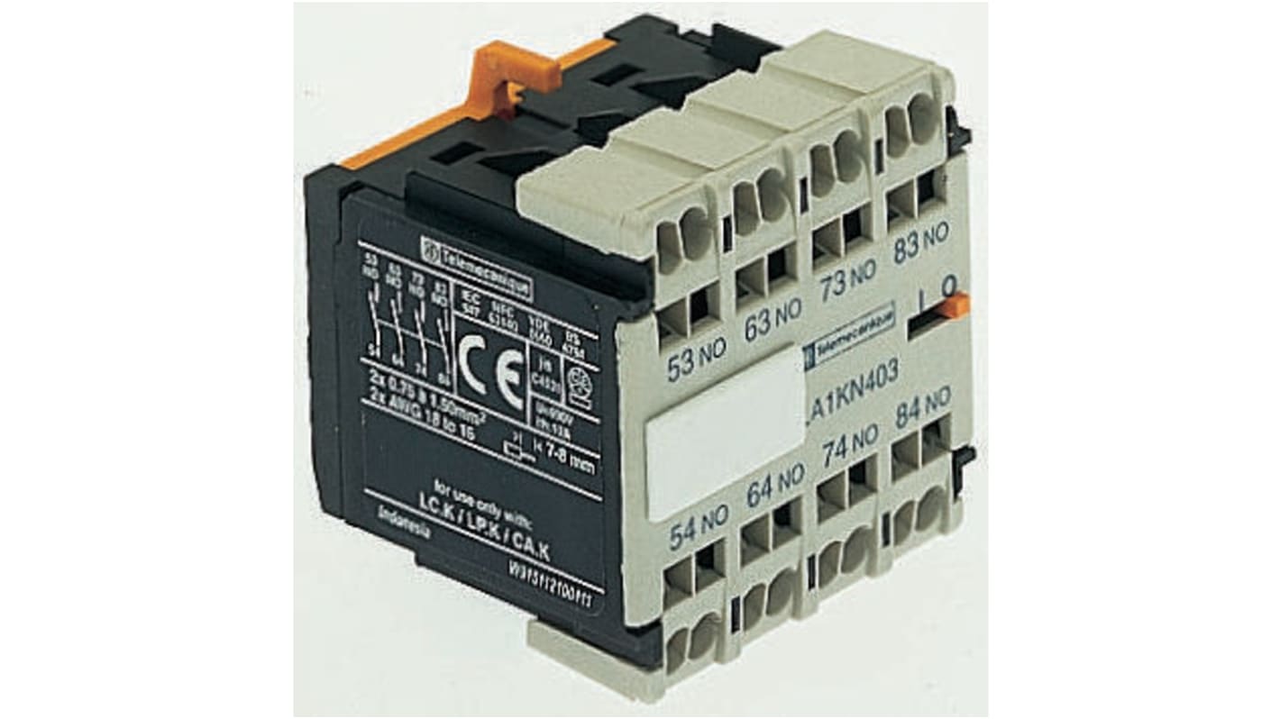 Contatto ausiliario Schneider Electric LA1KN113, 2 contatti (1 N/C + 1 N/A), montaggio frontale, corrente 10 A, tensione 600 V c.a.