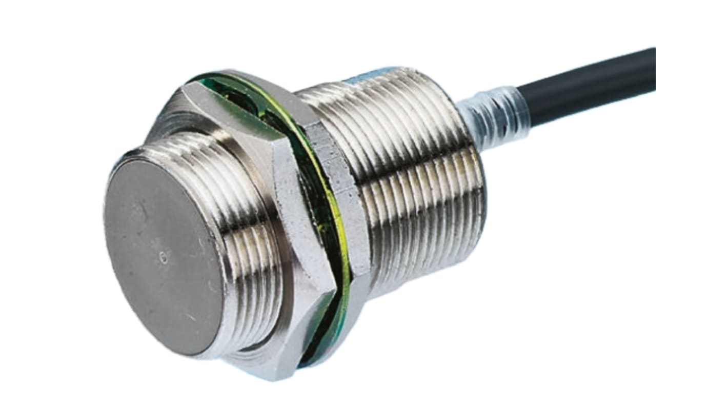 Omron E2E-X10MF1 2M, sensore di prossimità cilindrico PNP M18, rilevamento fino a 10 mm, alimentazione 10-30 V c.c., IP67.