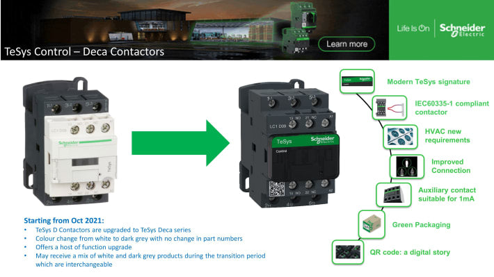 Contattore Schneider Electric LC1D12B7, 3P 3NA 12A 5,5kW 24V CA per motori elettrici e applicazioni industriali. Alta affidabilità e facile integrazione.