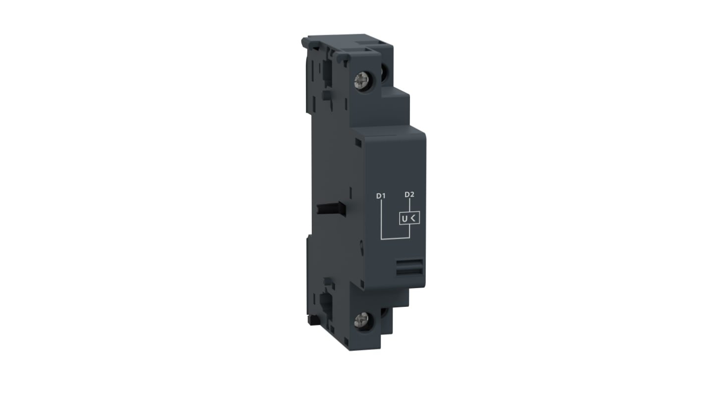 Schneider Electric GVAU385: Rilascio sottotensione con morsetti a vite per interruttori automatici GV2 GVAU e GV3 GVAU. Protezione affidabile per sistemi HVAC, imballaggio, apparecchiature mediche e residenze.
