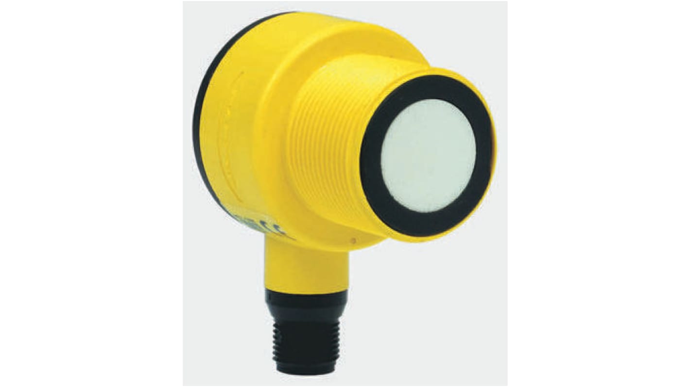 Sensore di prossimità cilindrico PNP Banner T30UIPA, rilevamento 150-1000 mm, alimentazione 12-24 V c.c., IP67.