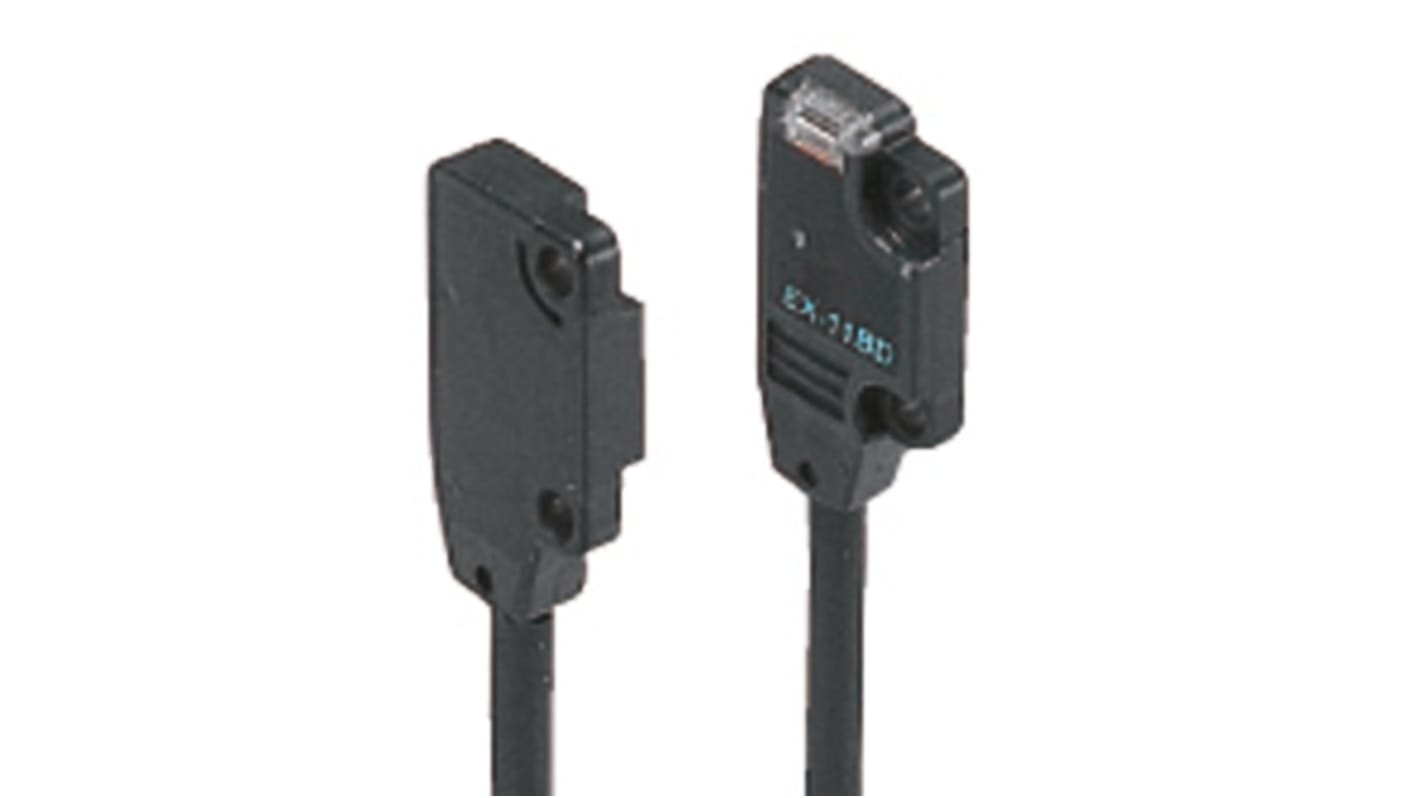 Sensore fotoelettrico rettangolare Panasonic EX-19A-PN, rilevamento fino a 1 m, uscita PNP, IP67, temperatura -25/+55 °C.