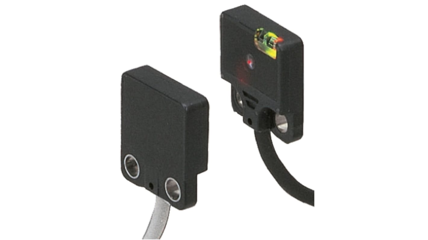 Sensore fotoelettrico rettangolare Panasonic EX-11EA-PN, rilevamento 150 mm, uscita PNP, IP67, temperatura -25/+55°C. Montaggio flessibile.