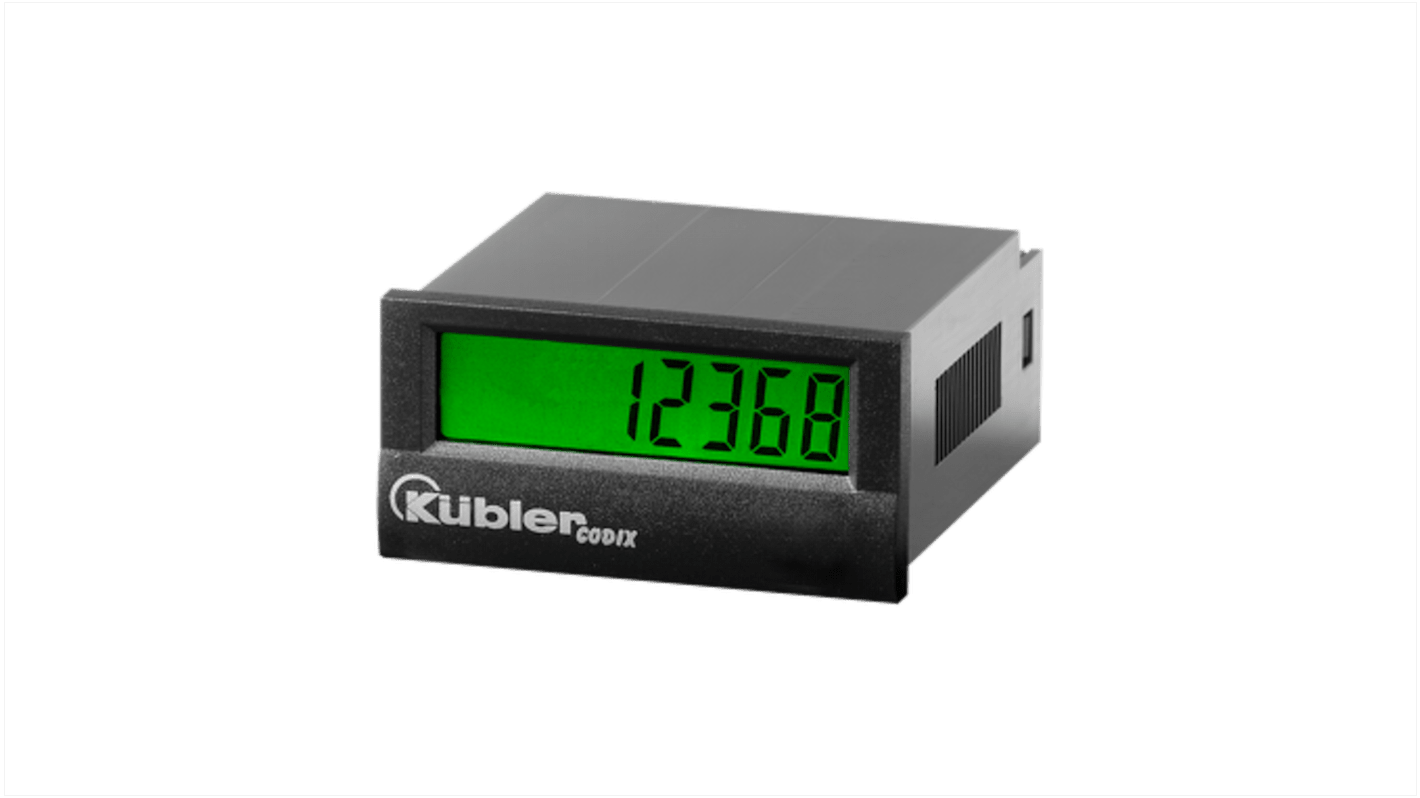 Contatore Frequenza LCD 8 cifre Kübler 6.136.012.851, montaggio a pannello, intervallo 0-99999999, IP65, alimentazione 4-30 V c.c.