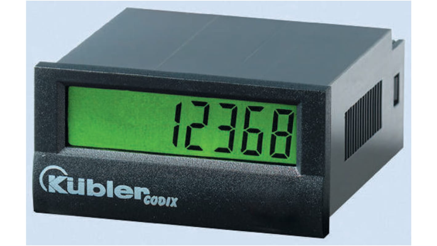 Contatore di frequenza Kübler 6.136.012.861, LCD 8 cifre, alimentazione 4-30 V c.c., montaggio a pannello, IP65.