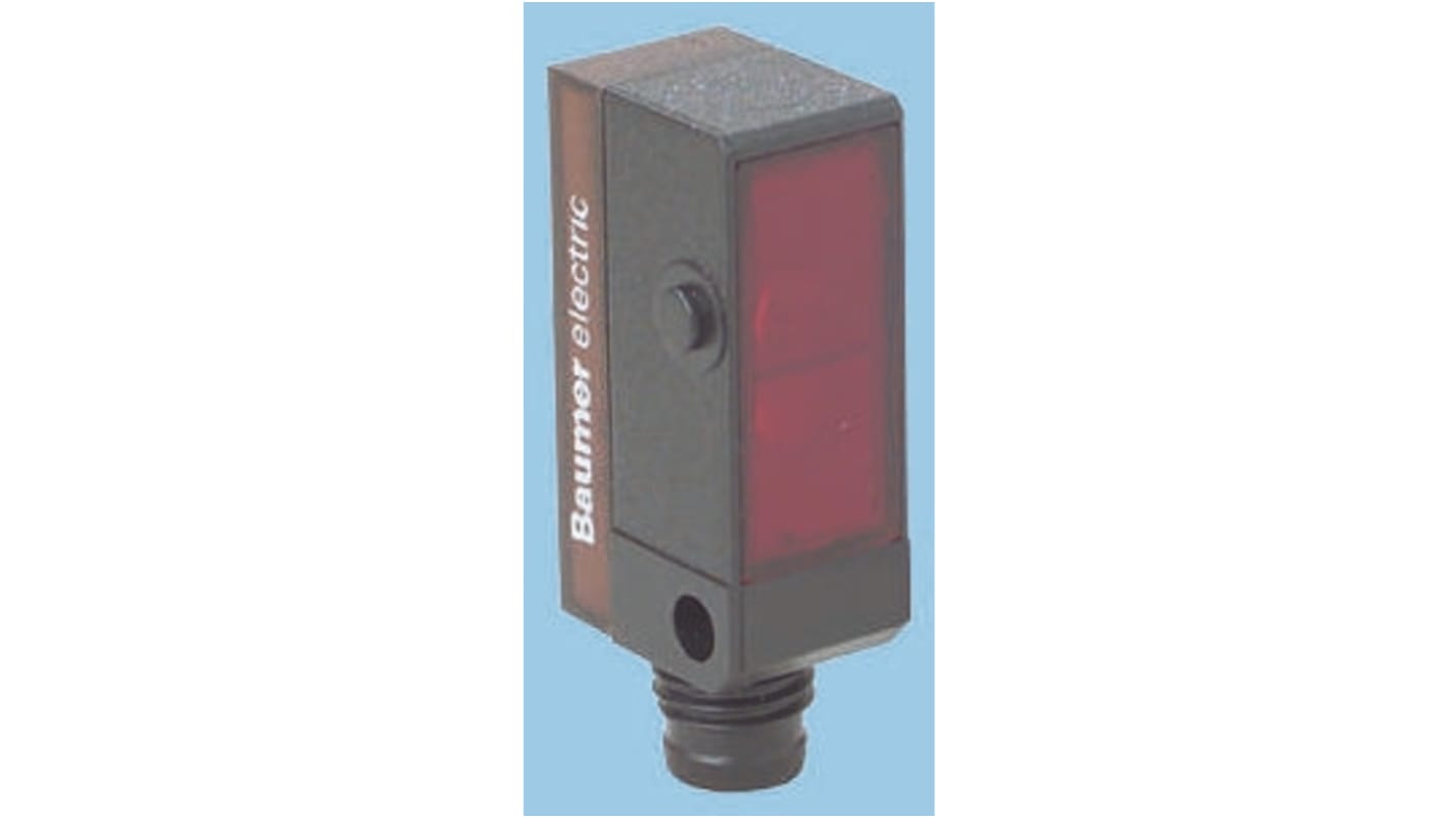 Sensore fotoelettrico Baumer FZDK 10P5101/S35A, rilevamento 5-200 mm, uscita PNP, grado di protezione IP67.