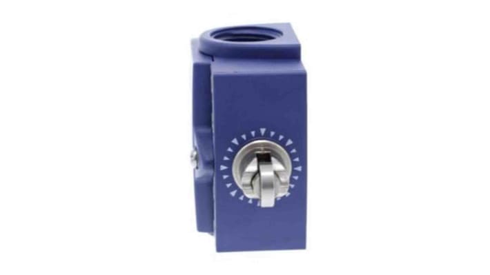 Interruttore di fine corsa Telemecanique Sensors XCKT2102P16, stantuffo NO/NC, 240V, IP66/IP67, dimensioni 58x51x30mm.